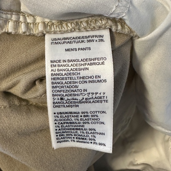 Amazon Essentials Tan Khaki Colored Pants Size 38W x 28L Stretch - Picture 7 of 8